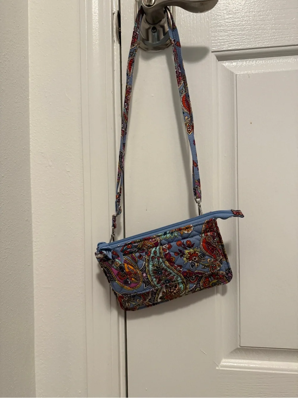 Vera Bradley Quilted Paisley Wristlet - Light Blue Multicolor